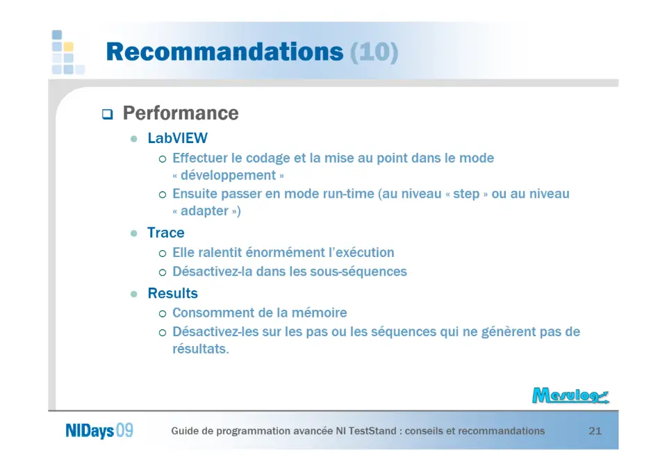 Guide de programmation avancée NI TestStand – diapositive 21