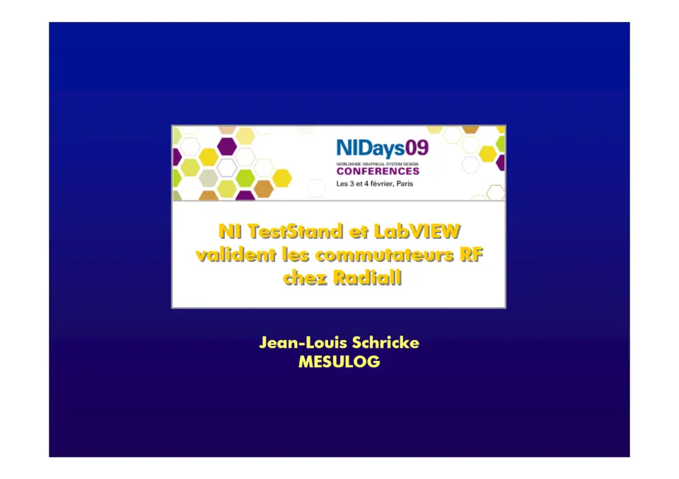 NI TestStand et LabVIEW valident les commutateurs RF chez Radiall – diapositive 1