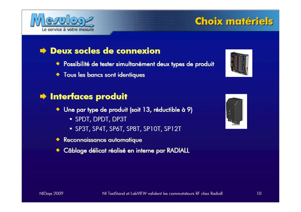 Choix matériels – diapositive 10