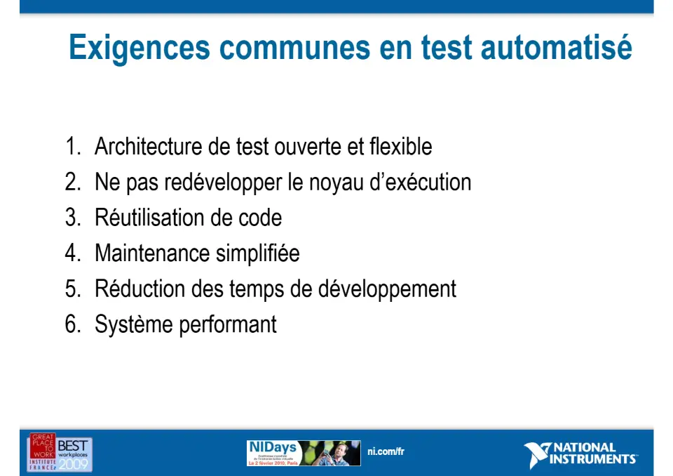 Développez vos systèmes automatisés de tests et de validation plus rapidement avec NI TestStand – diapositive 4