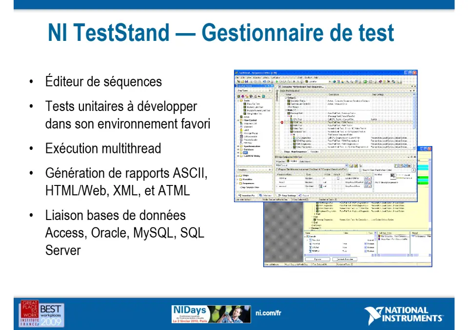 Développez vos systèmes automatisés de tests et de validation plus rapidement avec NI TestStand – diapositive 7