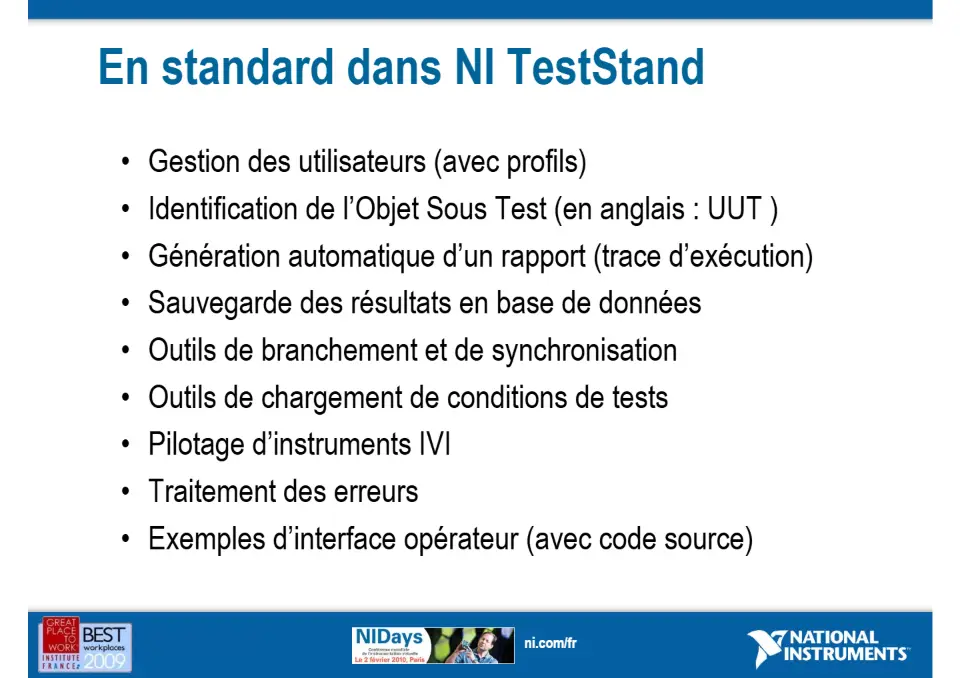 Développez vos systèmes automatisés de tests et de validation plus rapidement avec NI TestStand – diapositive 17