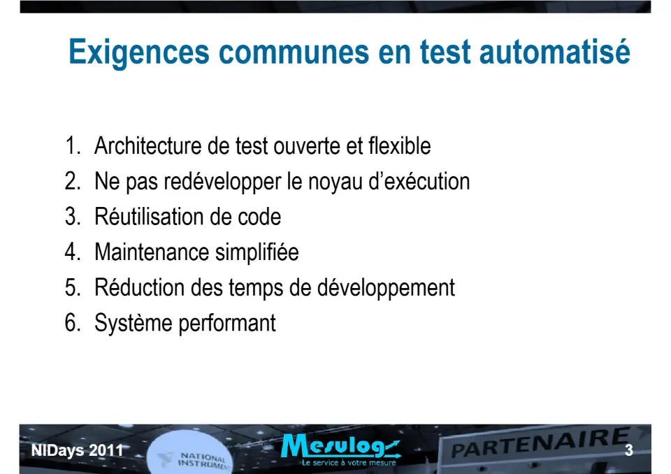 Introduction au séquenceur de test NI TestStand et exemple d'utilisation chez RADIALL pour le test de commutateurs HF spatialisés – diapositive 3