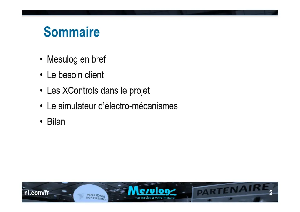 Développement d’un simulateur d’électro-mécanismes d’une centrale nucléaire en utilisant la technologie des XControls de LabVIEW – diapositive 2