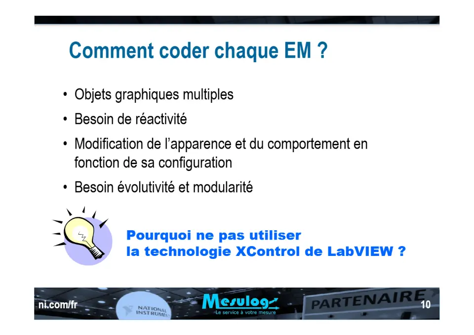 Développement d’un simulateur d’électro-mécanismes d’une centrale nucléaire en utilisant la technologie des XControls de LabVIEW – diapositive 10
