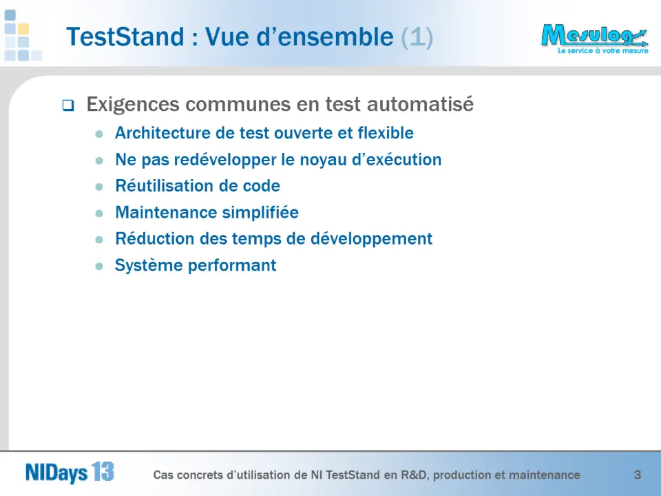 TestStand : Vue d’ensemble (1) – diapositive 3