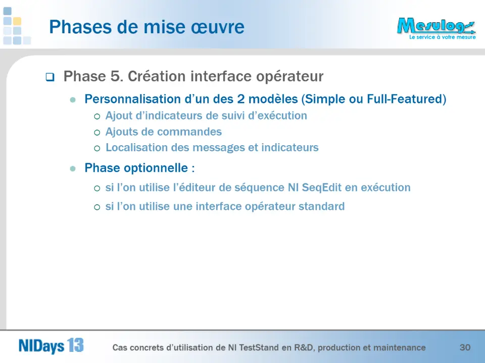 Phases de mise œuvre – diapositive 30