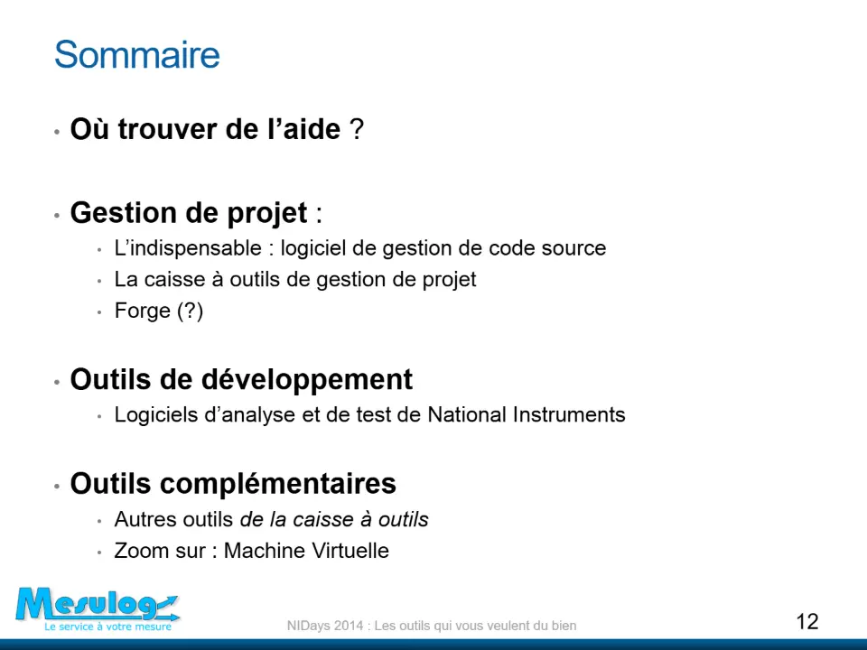 Sommaire – diapositive 12