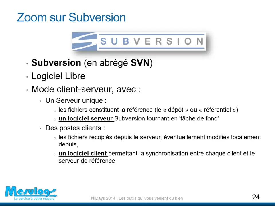 Zoom sur Subversion – diapositive 24