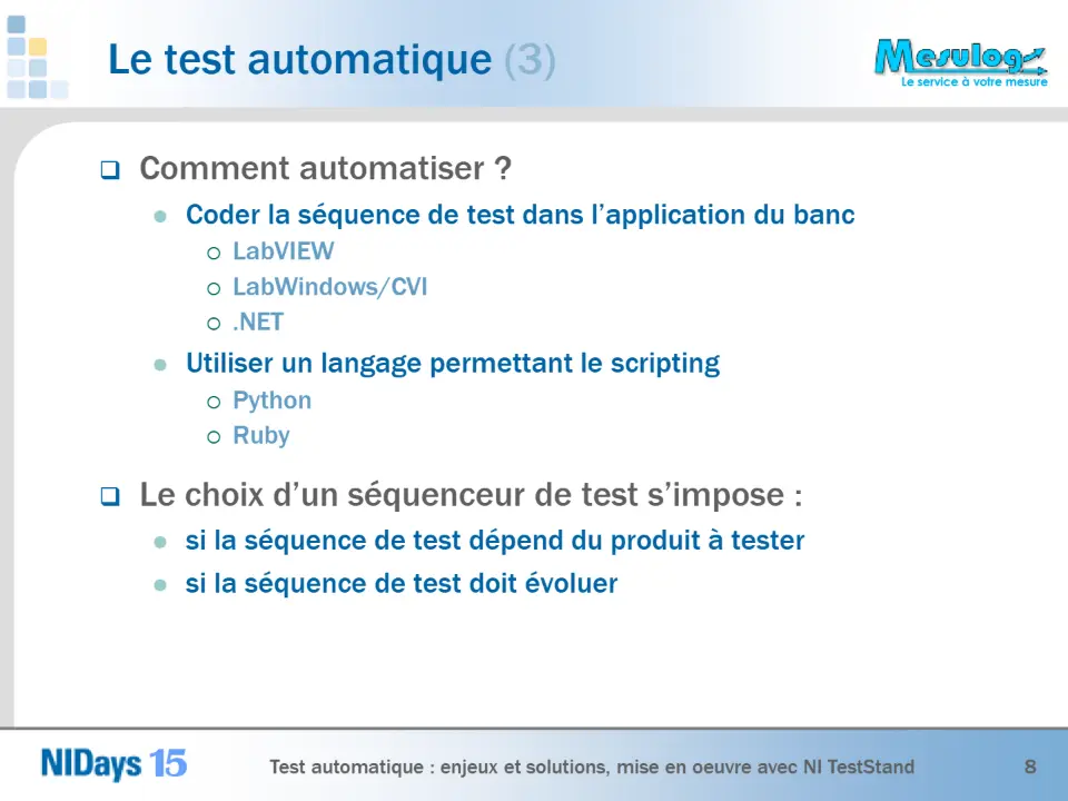 Le test automatique (3) – diapositive 8