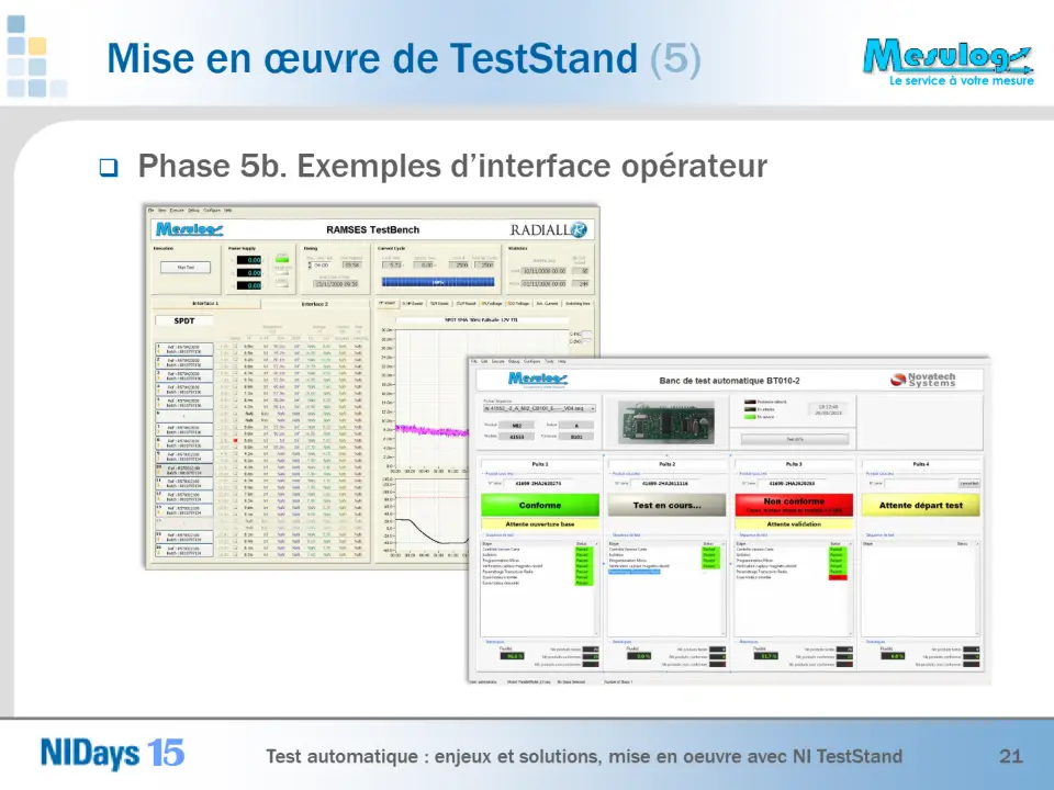  Phase 5b. Exemples d’interface opérateur – diapositive 21
