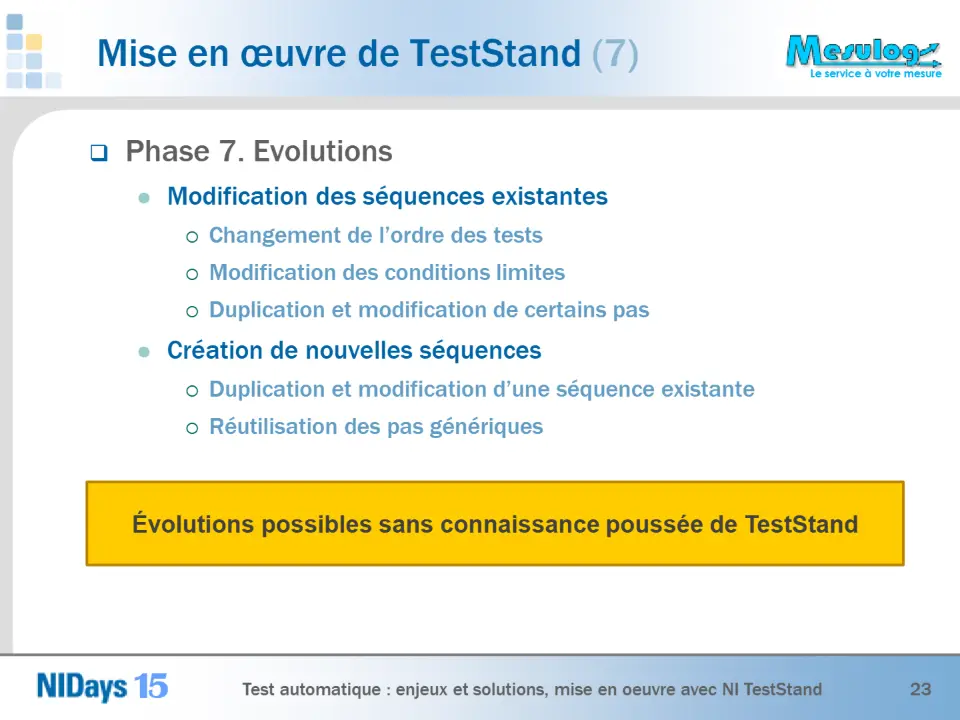  Phase 7. Evolutions – diapositive 23