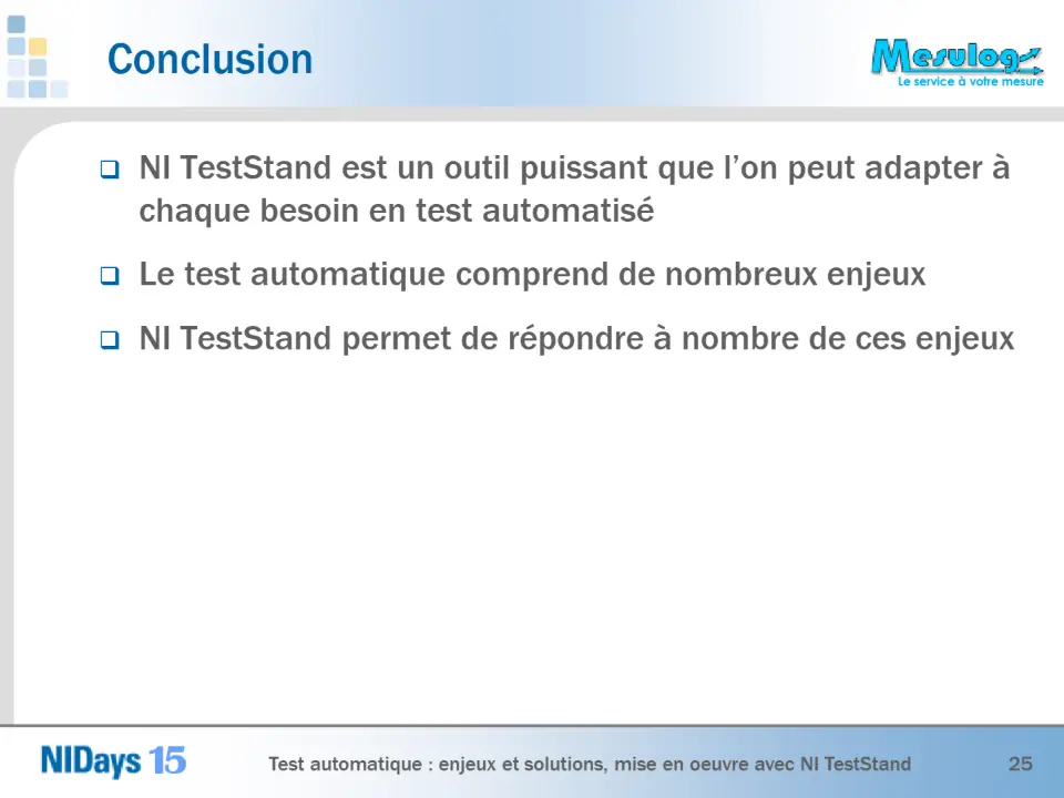 Conclusion – diapositive 25