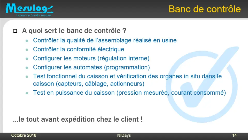 Banc de contrôle – diapositive 13