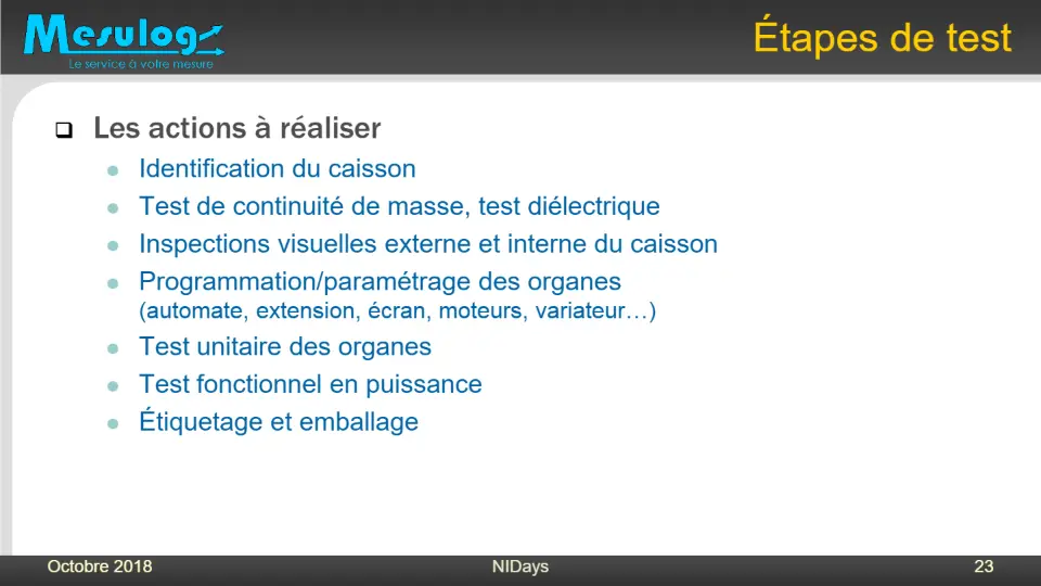 Étapes de test – diapositive 22