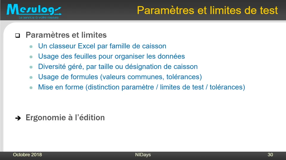 Paramètres et limites de test – diapositive 29