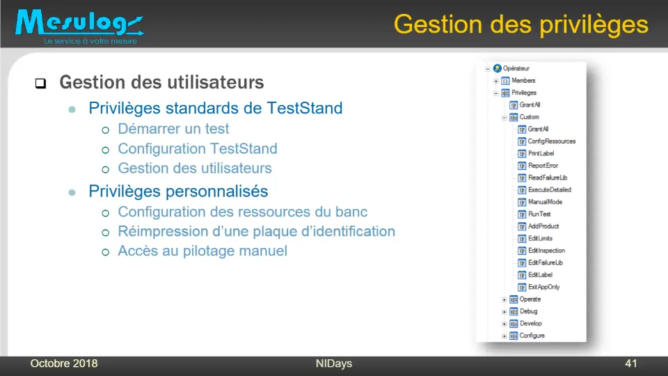 Gestion des privilèges – diapositive 40