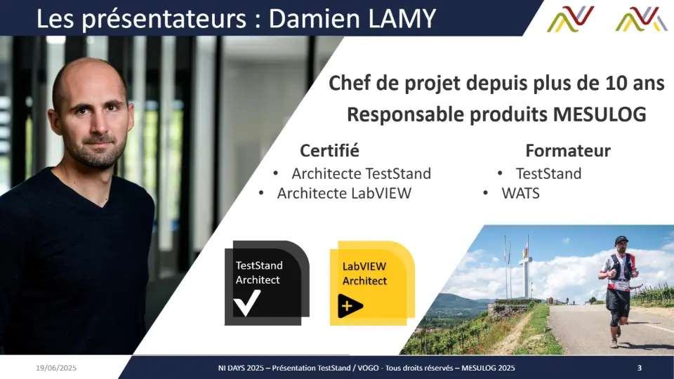 Les présentateurs : Damien LAMY – diapositive 3