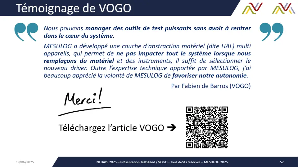 Témoignage de VOGO – diapositive 51
