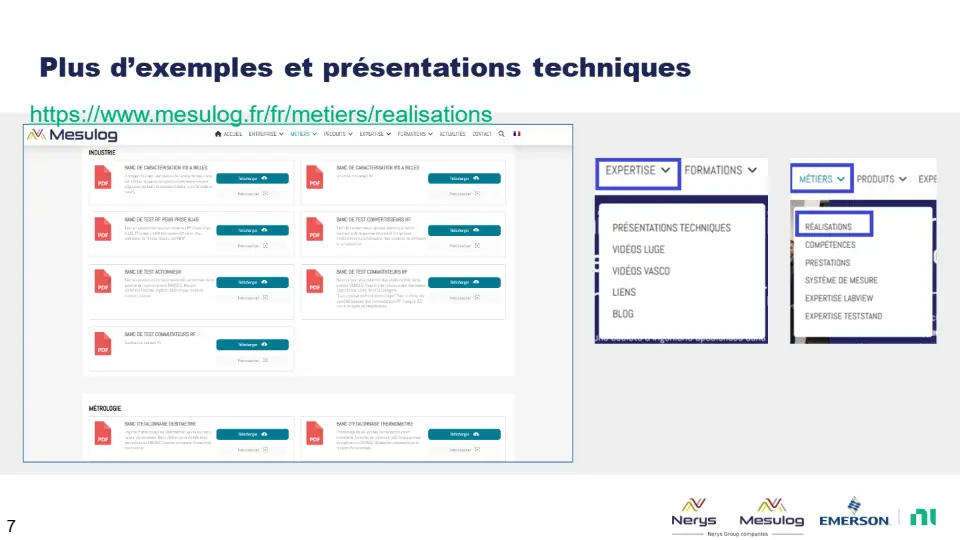 Plus d’exemples et présentations techniques – diapositive 7