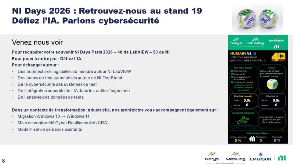 NI Days 2026 : Retrouvez-nous au stand 19 Défiez l’IA. Parlons cybersécurité – diapositive 8