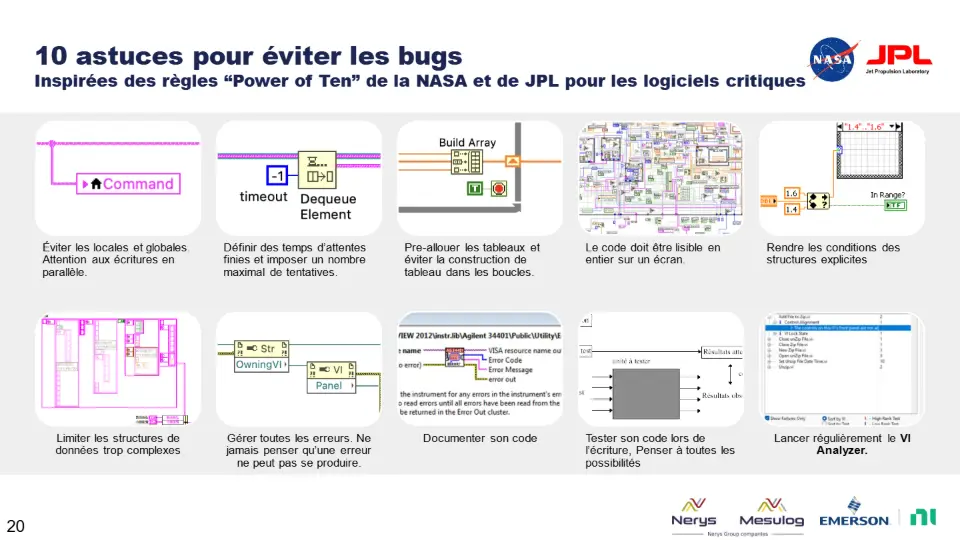 10 astuces pour éviter les bugs – diapositive 20