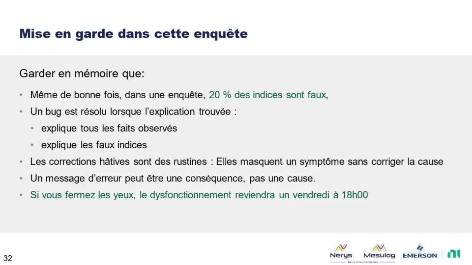 Mise en garde dans cette enquête – diapositive 32