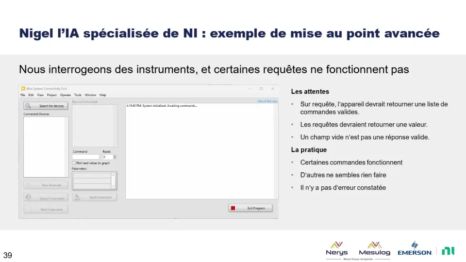 Nigel l’IA spécialisée de NI : exemple de mise au point avancée – diapositive 39
