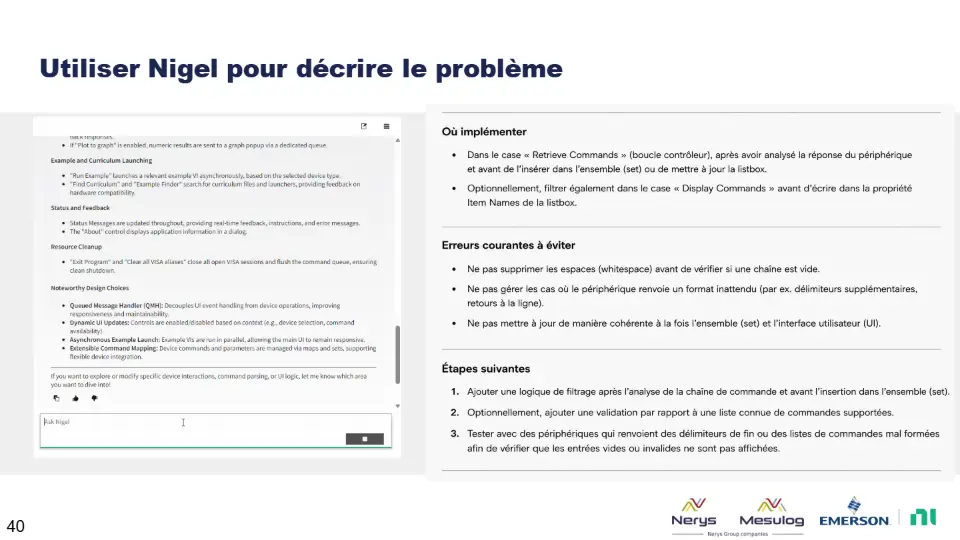 Utiliser Nigel pour décrire le problème – diapositive 40