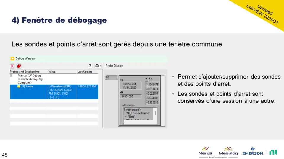 4) Fenêtre de débogage – diapositive 48