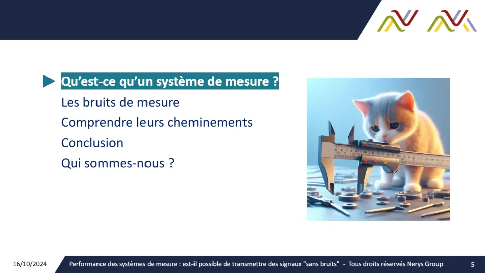 Performance des systèmes de mesure : est-il possible de transmettre des signaux sans « bruits » ? – diapositive 5