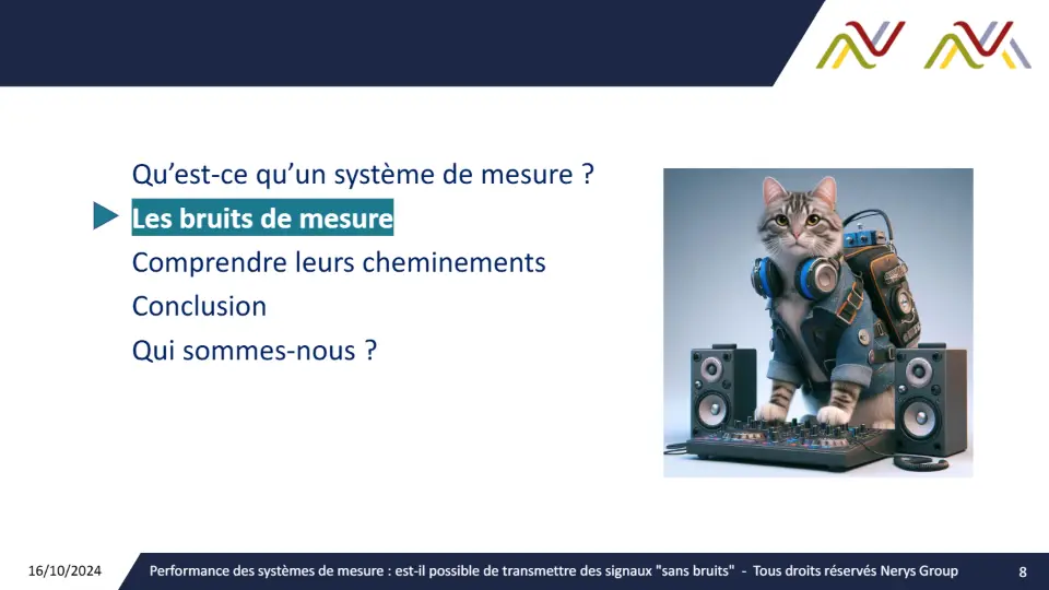 Performance des systèmes de mesure : est-il possible de transmettre des signaux sans « bruits » ? – diapositive 8