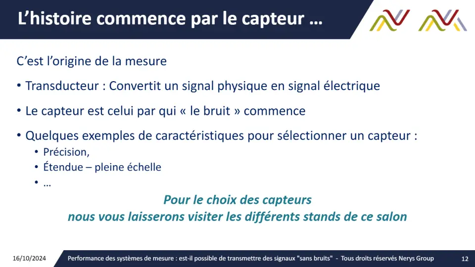 L’histoire commence par le capteur … – diapositive 12