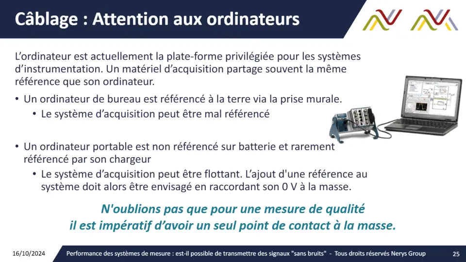 Câblage : Attention aux ordinateurs – diapositive 25
