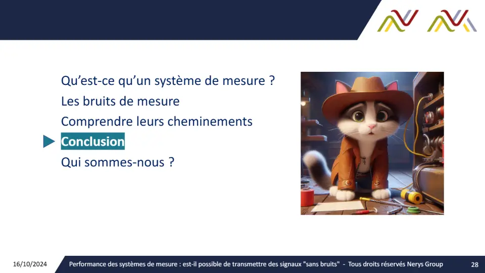 Performance des systèmes de mesure : est-il possible de transmettre des signaux sans « bruits » ? – diapositive 28