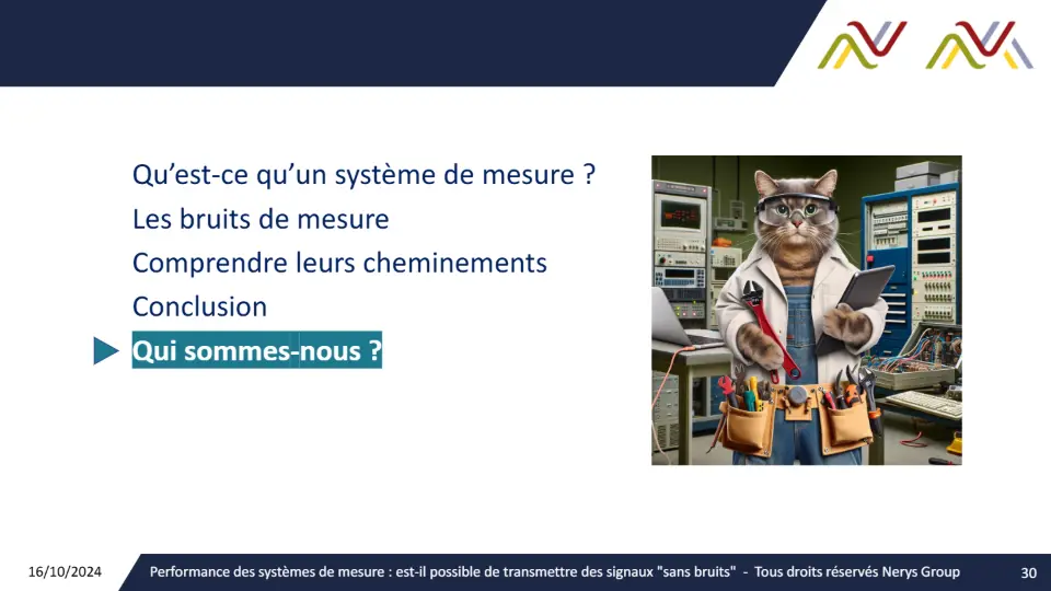 Performance des systèmes de mesure : est-il possible de transmettre des signaux sans « bruits » ? – diapositive 30